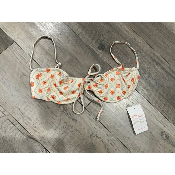 Dippin' Daisy's Other - Dippin'‎ Daisy's Emma Bikini Top Sun Print Underwire Cream Orange Large